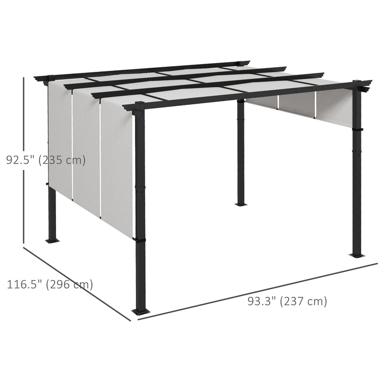 Metal Pergola with Retractable Canopy