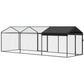 Large Metal Chicken Coop, Chicken Run with Waterproof & Anti-UV Cover for 3-5 Poultry, Outdoor Poultry Cage Rabbit Hutch