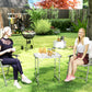 Folding Adjustable Patio Picnic Table Portable Camping Dining Lunch Table Aluminum Frame Silver