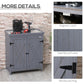 Garden Storage Cabinet, Outdoor Tool Shed with Galvanized Top and Two Shelves for Yard Tools or Pool Accessories, Grey