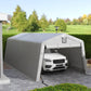 Portable Garage, Heavy Duty Carport Canopy with Ventilation Windows and Large Roll-up Door, Dark Grey