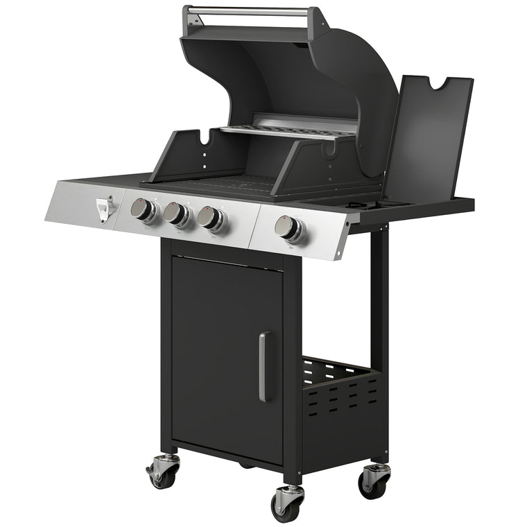 3-Burner Propane Gas Grill with Cast Iron Grates