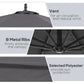 Φ10' Deluxe Patio Umbrella Outdoor Market Parasol Banana Hanging Offset Sunshade Crank Cross Base Grey