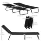 Set of 2 Folding Outdoor Lounge Chair, Sun Tanning Chairs with Reclining Back, Breathable Mesh for Beach Patio, Grey