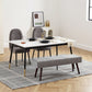 39 Inches Upholstered Bedroom Bench, Modern End of Bed Bench with Steel Legs, Grey