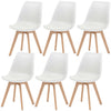 Wood Dining Chairs Set of 6 with PU Leather Seat