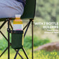 6 Seat Folding Camping Chair with Cup Holder and Carrying Case for Camping, Picnic, Sports Events, Dark Green