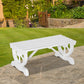 Rustic Wood Wheel Outdoor Garden Bench for 2-Person with a Unique Wheel Design on the Legs & Strong Build, White