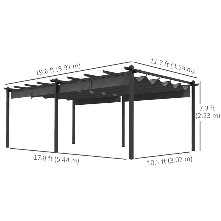 11.7' x 19.6' Retractable Pergola for Patio & Deck