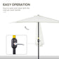9ft Half Patio Umbrella Round Balcony Umbrella Waterproof Window Sun Shade w/ 5 Ribs Beige