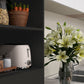 63" Small Buffet with Hutch, 4-Door Kitchen Pantry Storage Cabinet with Adjustable Shelf for Dining Room, Black