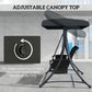 3 Person Outdoor Porch Swing Chair with Adjustable Canopy, Black