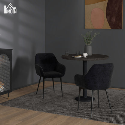Velvet Dining Chairs Set of 2 with Armrests