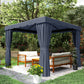10' x 10' Outdoor Patio Gazebo Double Soft-top Garden Shelter Tent with Curtains, Mesh Screen Drapes, Dark Blue