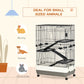 45"H Black 4-Level Guinea Pig Cage with Wheels & Ramp