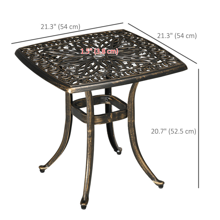 21" Aluminum Side Table with Umbrella Hole