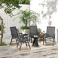 4-Piece Folding Chair Set for Relaxing on Patio Balcony Garden, Comfortable Outdoor Furniture with Armrests, Dark Grey