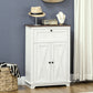 Farmhouse Sideboard Storage Cabinet with Doors and Drawer for Kitchen, Living room, 23.6" x 11.8" x 34.4", White