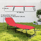 Outdoor Folding Lounge Chair, Steel Tanning Chair with Reclining Back, Breathable Mesh for Beach, Yard, Patio, Red