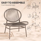 Rattan Bistro Set, 3 Pieces Wicker Patio Furniture Set, Acapulco Chairs and Steel Table for Porch, Balcony, Light Grey
