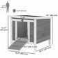 Wooden Rabbit Hutch, Bunny Cage with Waterproof & Openable Asphalt Roof, Outdoor Cat House Guinea Pig Cage Duck Shelter, Indoor Outdoor Use, 20" x 16.5" x 17", Grey