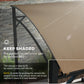 7' x 5' Garden Grill Canopy, BBQ Grill Gazebo Tent with Steel Frame and Hooks, Outdoor Sun Shade, Dark Coffee