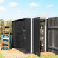 Outdoor Storage Shed Lean to Shed Outdoor Metal Tool Shed with Lockable Door and Air Vents, Dark Grey