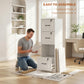 4 Drawer File Cabinet with Lock, Vertical Filing Cabinet with Adjustable Hanging Bars for A4 and Letter Size, White