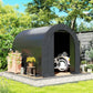 Outdoor Storage Shed, Heavy Duty Galvanized Steel Portable Shed for Bike, Motorcycle, Garden Tools, Black