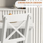Counter Height Stools Set of 2, Farmhouse Bar Stools with Backs, Solid Wood Counter Stools for Kitchen Island White