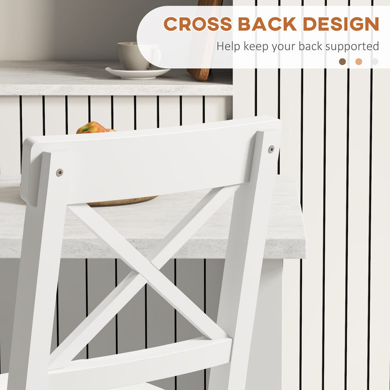 Solid Wood Counter Height Bar Stools Set of 2
