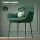 Dining Chairs Set of 2, Upholstered Linen Fabric Accent Chairs with Metal Legs, Dark Green
