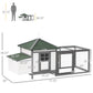77" Chicken Coop Hen House Rabbit Hutch Poultry Cage Pen Outdoor Backyard with Nesting Box Run White and Dark gray