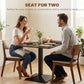 28" Square Dining Table, Modern Dining Room Table with Steel Base, Space Saving Small Kitchen Table, Walnut Wood Grain