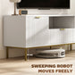 Modern TV Console for TVs up to 60 Inch, Entertainment Center with Smart RGB LED Lights and Soft Close Doors, White