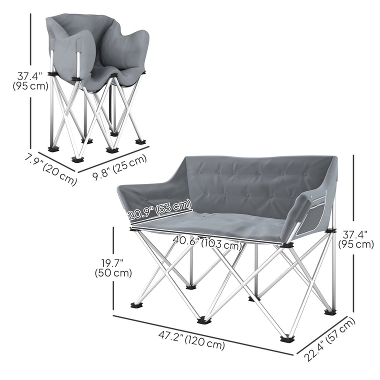 Oversized Double Camping Loveseat Chair, Heavy Duty
