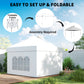 10' x 10' Pop Up Canopy Tent, Instant Sun Shelter, Tents for Parties, with Wheeled Carry Bag, White