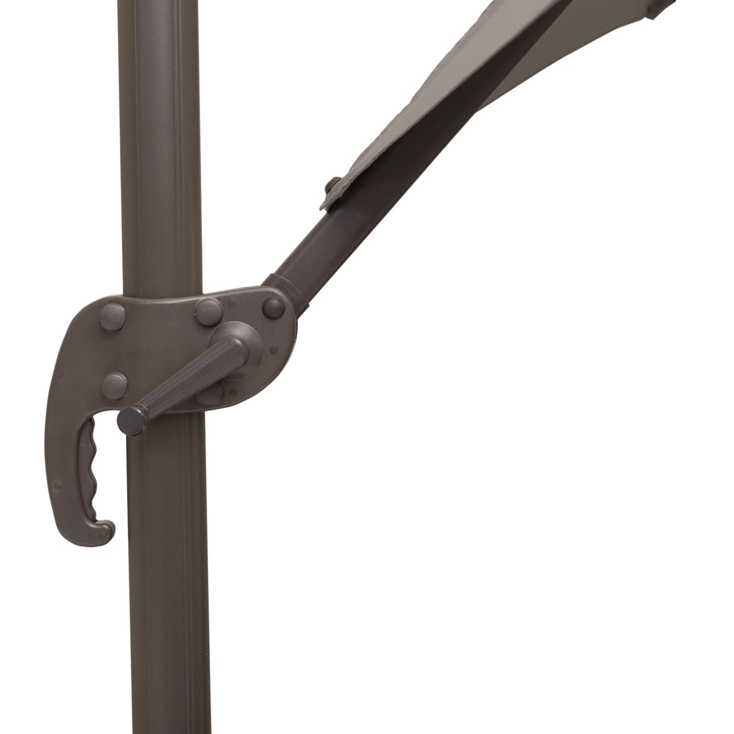 10ft Cantilever Patio Umbrella with 360° Rotation, Crank & Cross Base for Garden Deck Pool Backyard, Grey