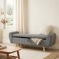 Storage Ottoman, 59" Corduroy End of Bed Storage Bench for King Size Bed with Wooden Legs and Rolled Arms, Dark Grey