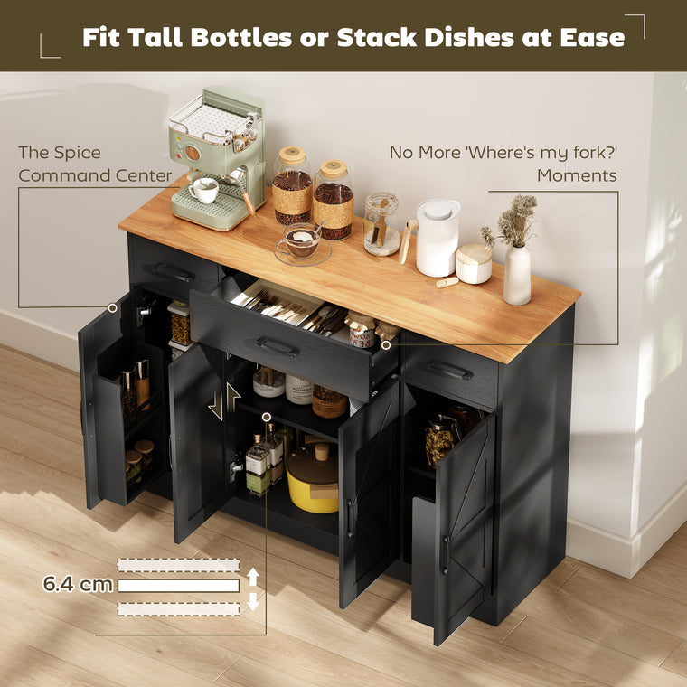 47" Farmhouse Buffet Cabinet with 3 Drawers
