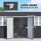 Metal Garden Storage Shed, Outdoor Tool Storage House with Lockable Door, Vents, Sloped Roof, Light Grey