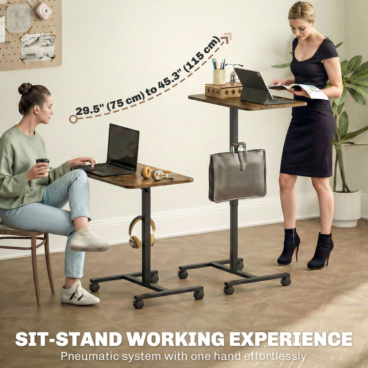 Height Adjustable Standing Desk with Wheels