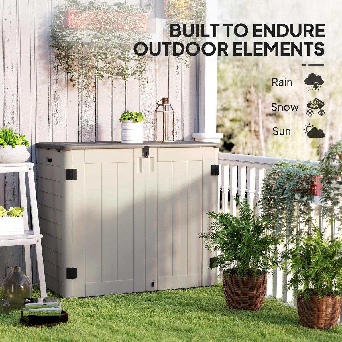 185 Gallon Storage Cabinet with Openable Top and Lockable Doors