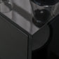 High Gloss Buffet Sideboard with 2 Drawers, 2 Doors and Adjustable Shelf, Kitchen Storage Cabinet with Push Open Design, Black