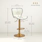 Counter Height Bar Stools Set of 2, Adjustable Height Bar Chairs with Swivel Seat, PU Leather Upholstery