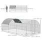 9.2' x 18.7' x 6.5' Silver Galvanized Chicken Coop with Cover
