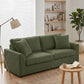 3 Seater Sofa, 83.5" Modern Upholstered Couch with Pocket Spring and 2 Scatter Cushions for Living Room, Green