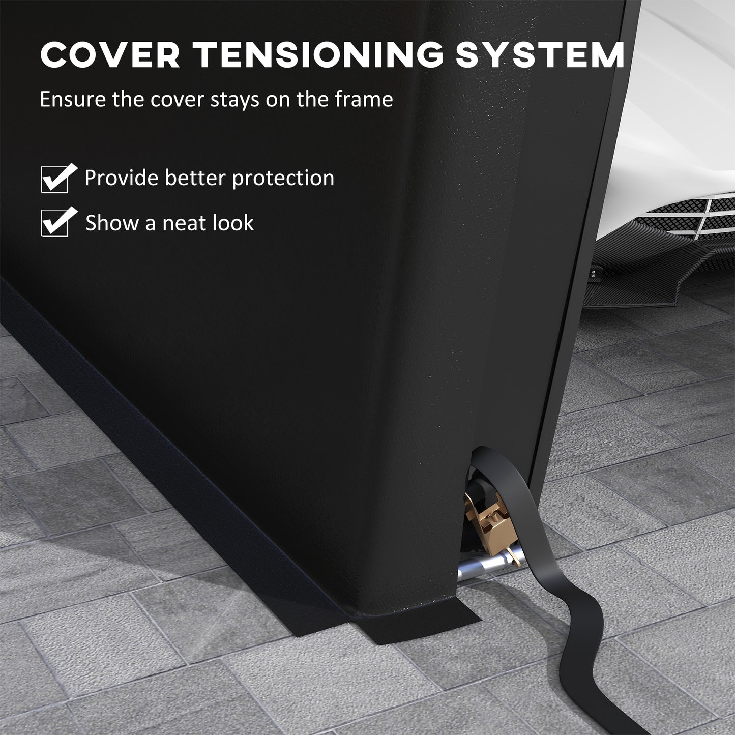 Portable Garage, Heavy Duty Carport Canopy with Ventilation Windows and Large Roll-up Door, Dark Grey