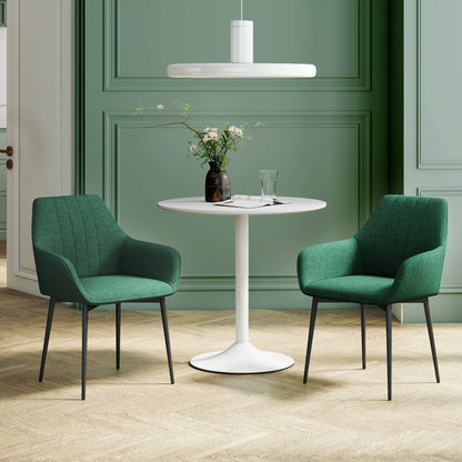 Set of 2 Upholstered Linen Dining Chairs