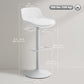 Counter Height Bar Stools Set of 2, Streamlined Bar Chairs with Adjustable Height and Swivel PU Leather Seat, White